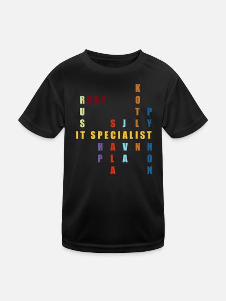 Vivid IT Specialist Wordmark - Kinder Funktions-T-Shirt - Schwarz