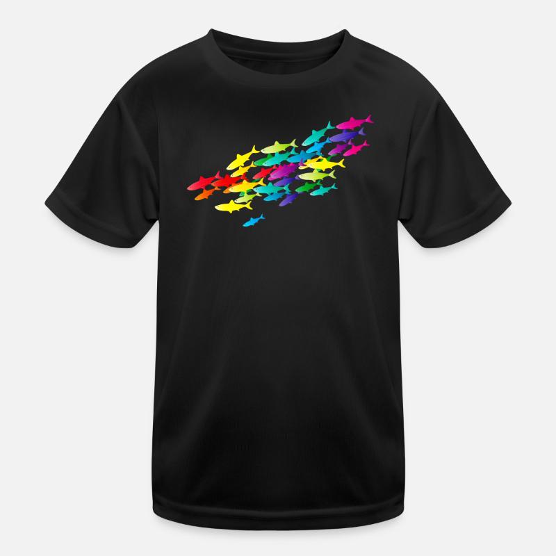 essaim de poisson coloré dans les couleurs vives T-shirt sport Enfant