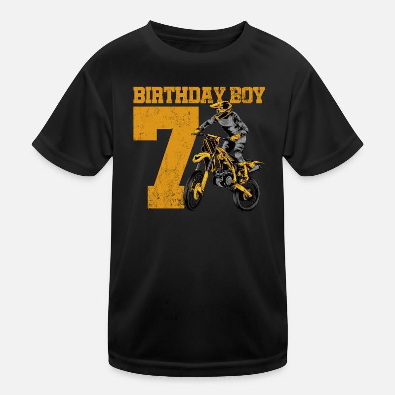 7th Birthday Motocross Kids Functional T-Shirt
