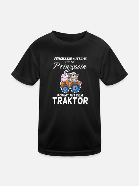 Prinzessin - Kinder Funktions-T-Shirt - Schwarz - Vorne