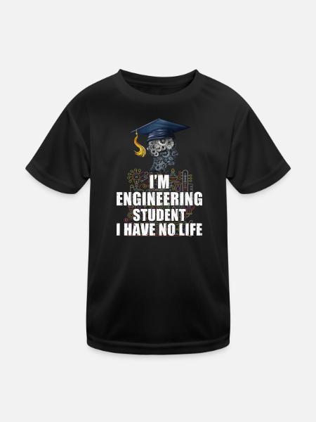 Ingenieur Student - Kinder Funktions-T-Shirt - Schwarz - Vorne