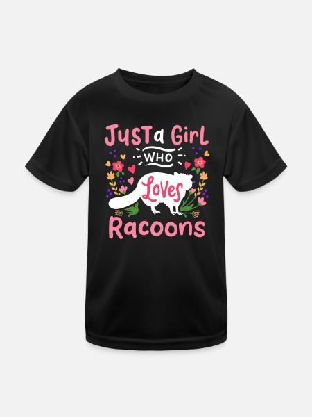 Raccoons Raccoon Lovers - Kids Functional T-Shirt - black - Front