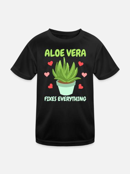 Aloe Vera Sukkulente - Kinder Funktions-T-Shirt - Schwarz