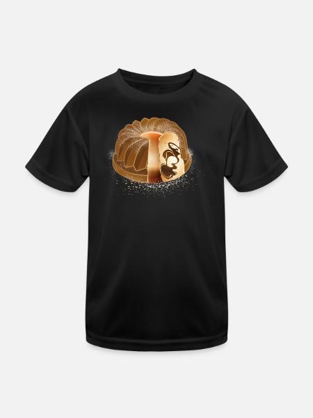 Der beliebte Marmorkuchen mit Puderzucker - Kinder Funktions-T-Shirt - Schwarz - Vorne