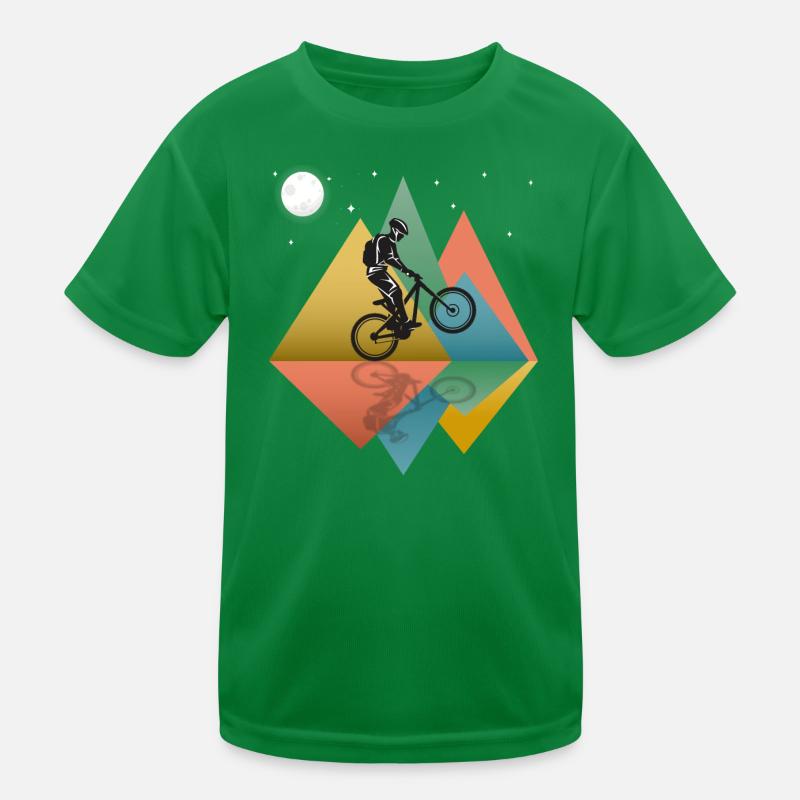 Mountain Biking Retro Kids Functional T-Shirt