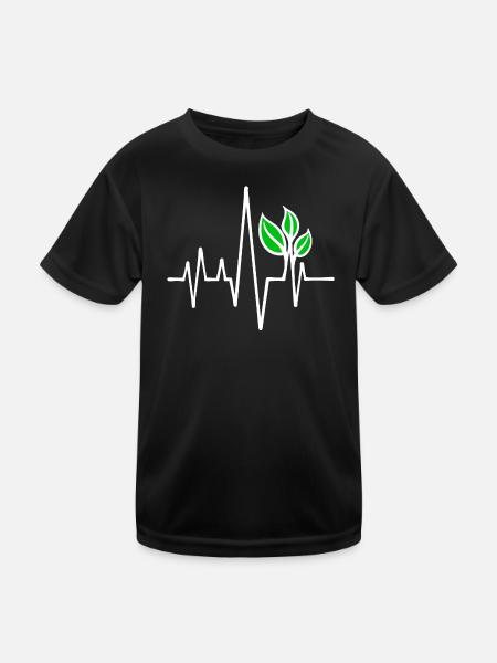 Umweltschutz Vegan - Kinder Funktions-T-Shirt - Schwarz - Vorne