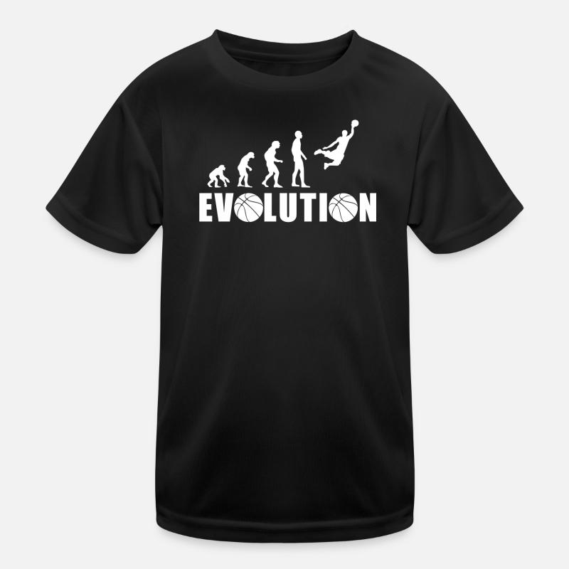 EVOLUTION BASKET Geschenk Basketball - Kinder Funktions-T-Shirt - Schwarz