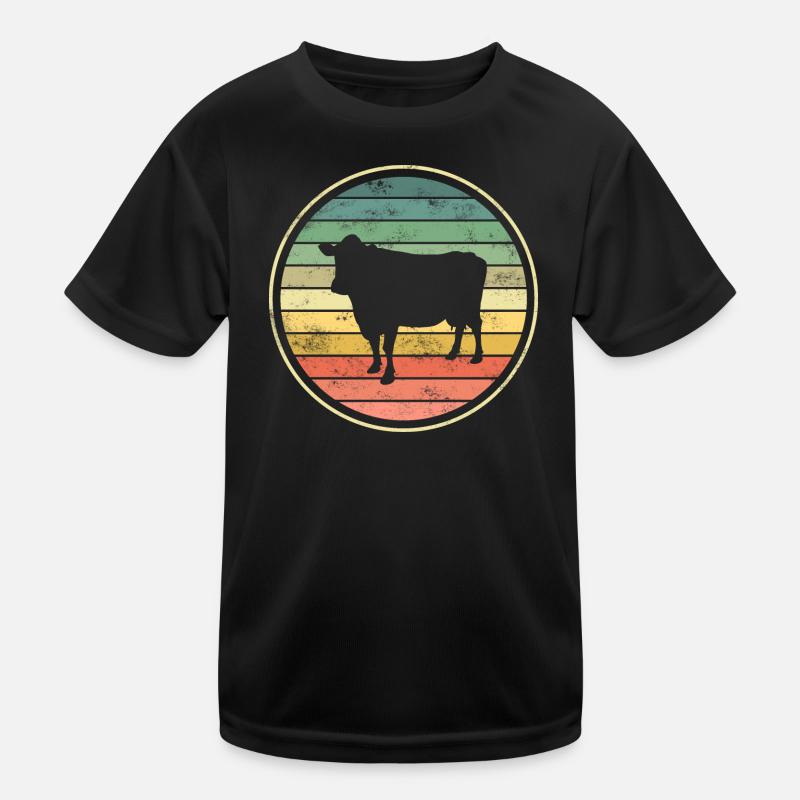 Kuh Kühe - Kinder Funktions-T-Shirt - Schwarz