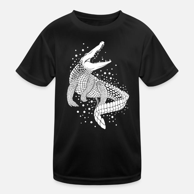 Crocodile - Kinder Funktions-T-Shirt - Schwarz