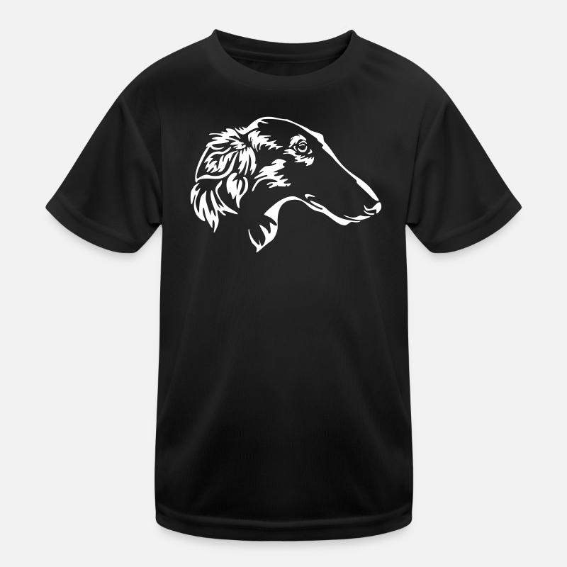 Barsoi Kopf "Black Edition" Kinder Funktions-T-Shirt