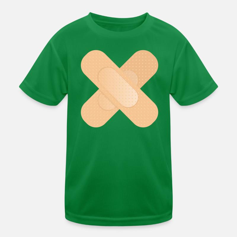 crossed sticking plaster as a design element Kids Functional T-Shirt