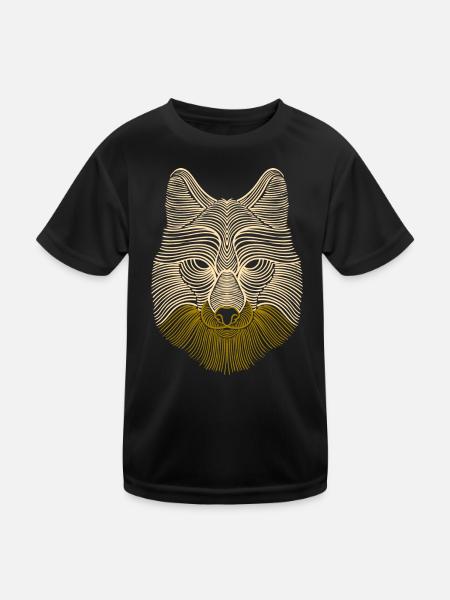 Tier Wildnis Löwe - Kinder Funktions-T-Shirt - Schwarz - Vorne