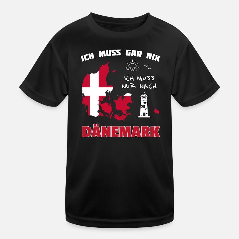 Dänemark Reisetraum mit Leuchtturm Kinder Funktions-T-Shirt