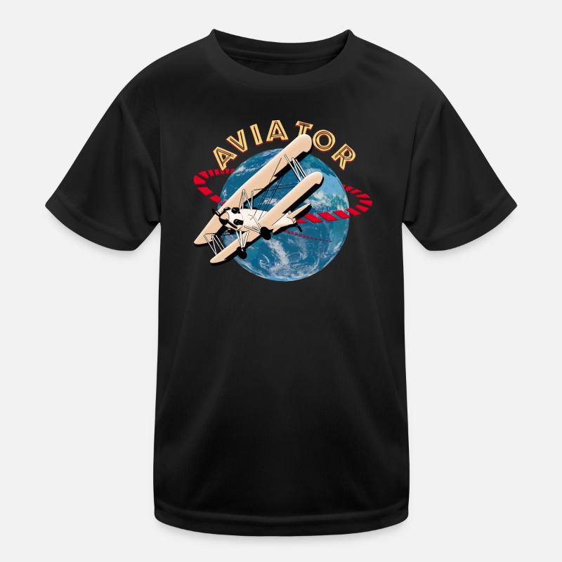 Pilot von Flugzeugen Kinder Funktions-T-Shirt