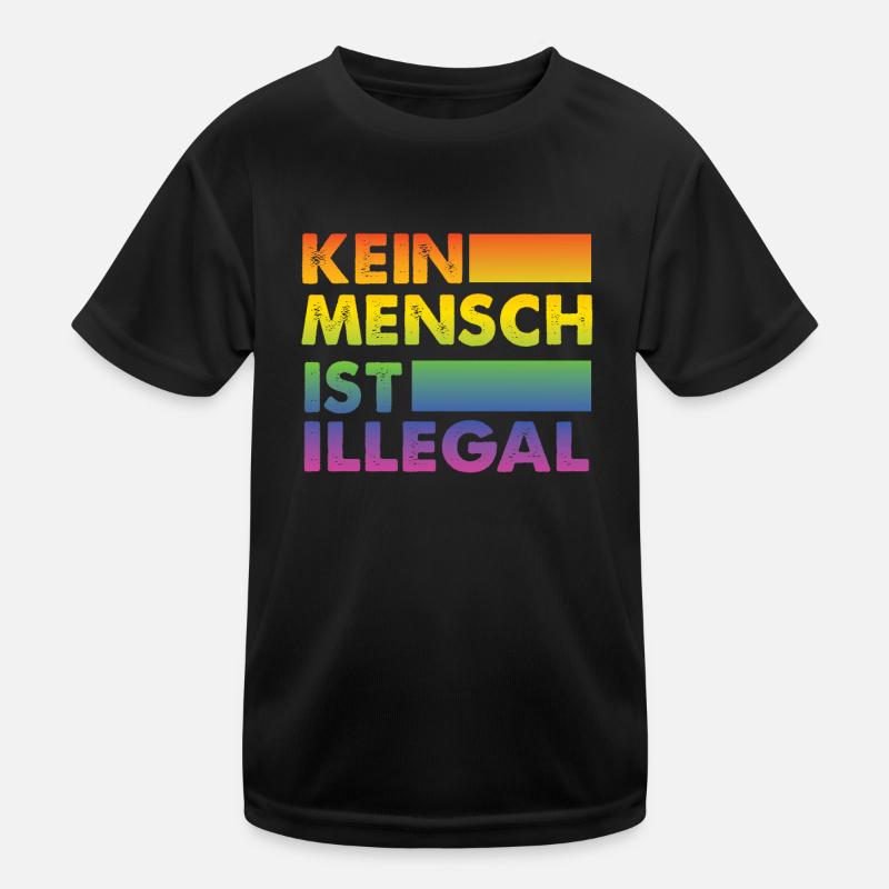 Kein Mensch ist illegal Regenbogen Menschenrechte Kinder Funktions-T-Shirt