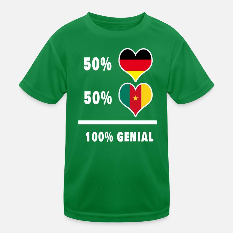 Germany and Cameroon 100% Ingenious / Gift Kids Functional T-Shirt