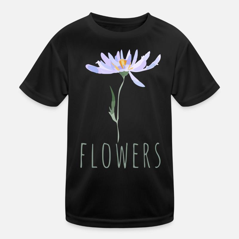 Minimalistische blaue Wildblumen Illustration Kinder Funktions-T-Shirt