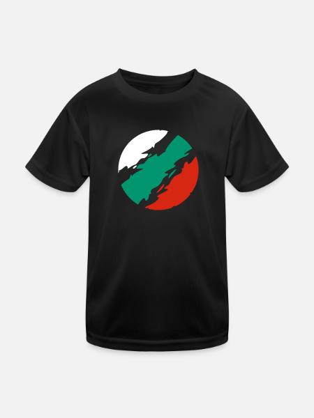 Bulgarien Fahne - Kinder Funktions-T-Shirt - Schwarz - Vorne