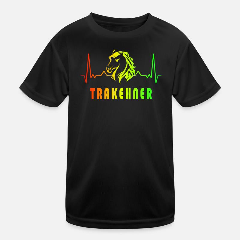 Trakehner Pferde Herzfrequenz Design Kinder Funktions-T-Shirt