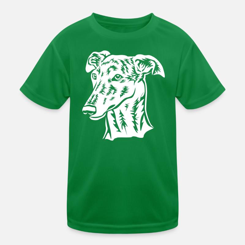 Galgo Kopf "Black Edition" Kinder Funktions-T-Shirt