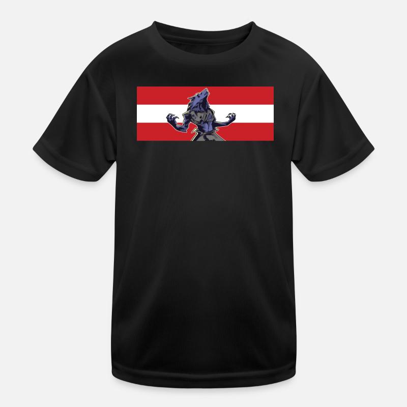 Werwolf Österreich Wolf Vollmond Kinder Funktions-T-Shirt
