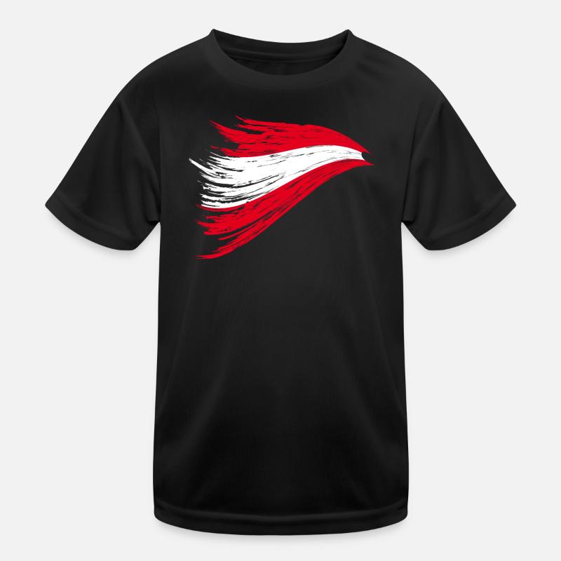 stormy Austrian flag frayed Kids Functional T-Shirt