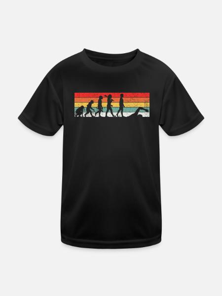 Schwimmen Schwimmer Evolution - Kinder Funktions-T-Shirt - Schwarz