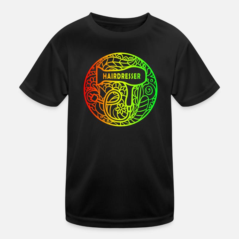 Friseur Regenbogen Design Kinder Funktions-T-Shirt