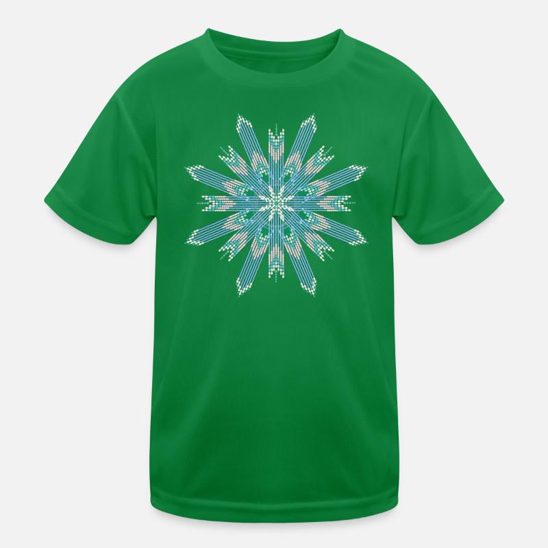 Ethno Star Jewelry Ornament Turquoise and Silver Kids Functional T-Shirt