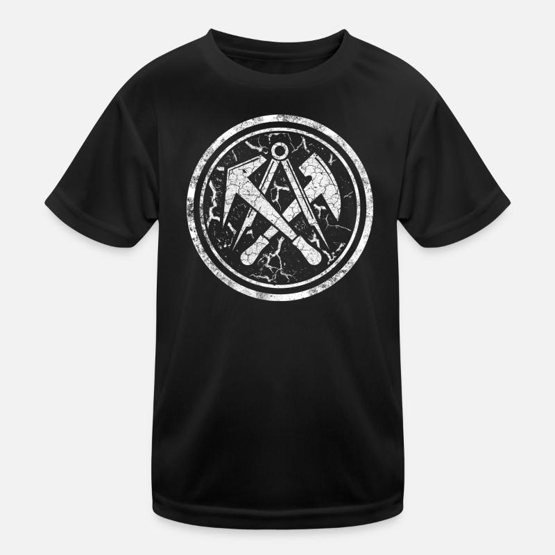 Zunftzeichen Dachdecker Rund im used Look Kinder Funktions-T-Shirt