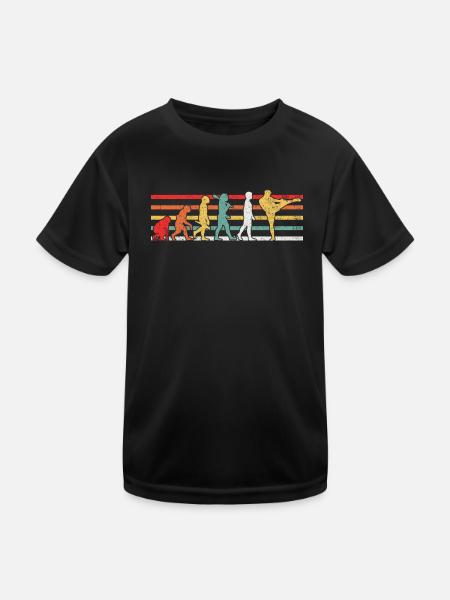 Kickboxen Kickboxer - Kinder Funktions-T-Shirt - Schwarz - Vorne
