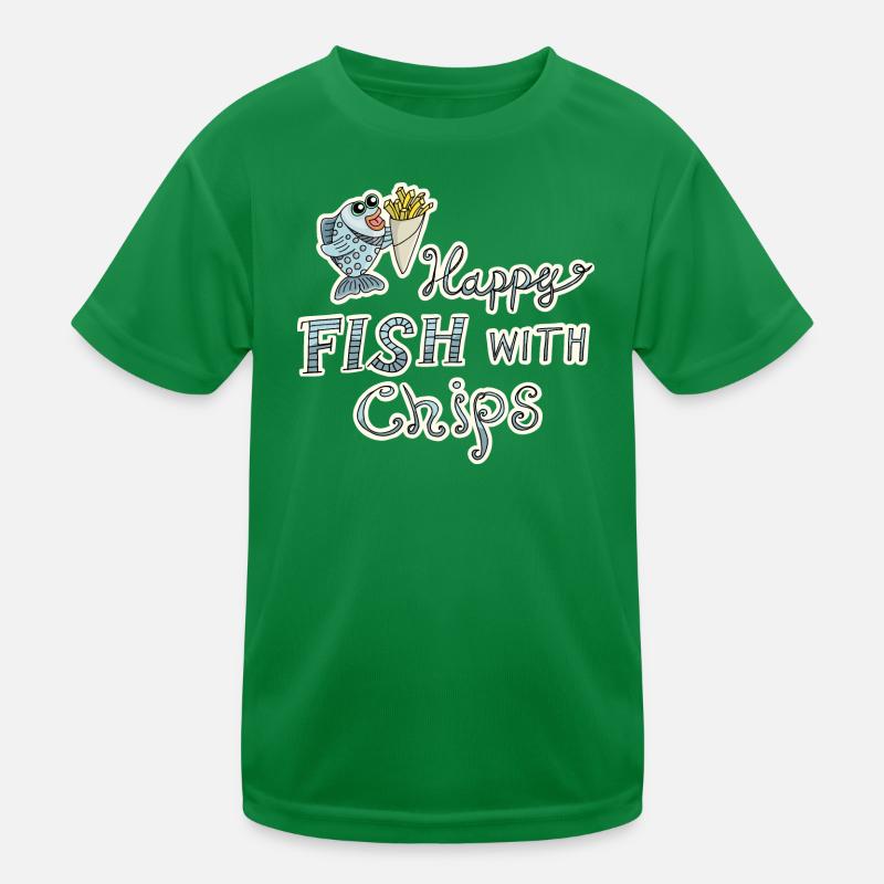 Fisch mit Pommes! Leckeres Essen lustiger Spruch Kinder Funktions-T-Shirt