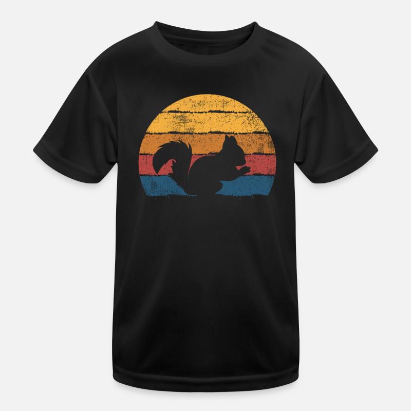 Eichhörnchen - Kinder Funktions-T-Shirt - Schwarz