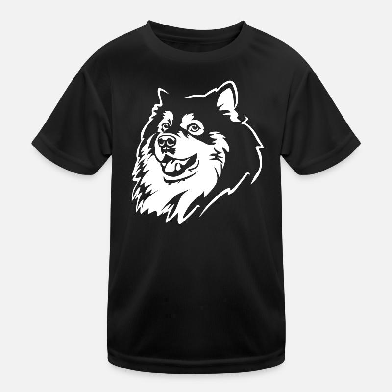 Finnischer Lapphund Kopf "Black Edition" Kinder Funktions-T-Shirt