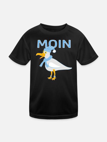 Lustige Möwe - Kinder Funktions-T-Shirt - Schwarz
