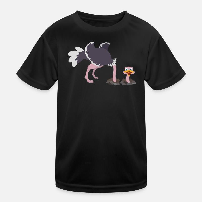 Vogel Strauß steckt den Kopf durch den Sand Kinder Funktions-T-Shirt