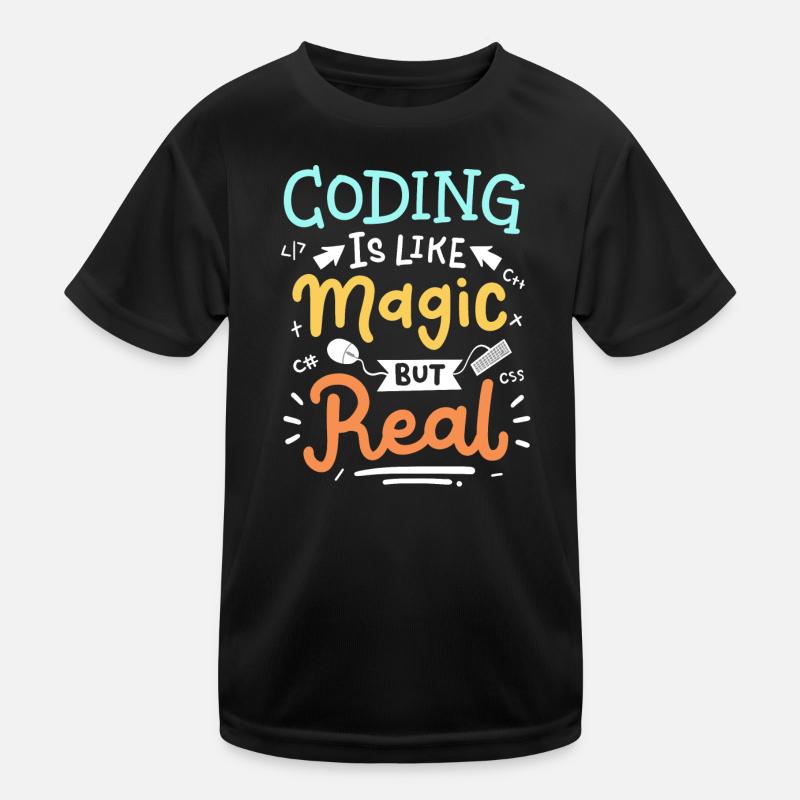 Codierung Programmierung - Kinder Funktions-T-Shirt - Schwarz