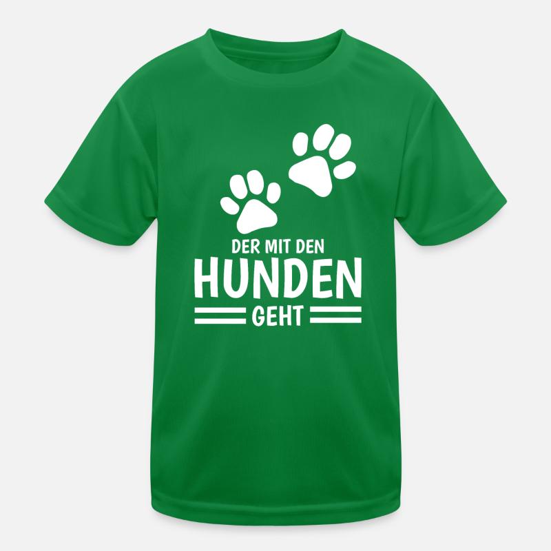 Hund und Herrchen Sprüche Kinder Funktions-T-Shirt
