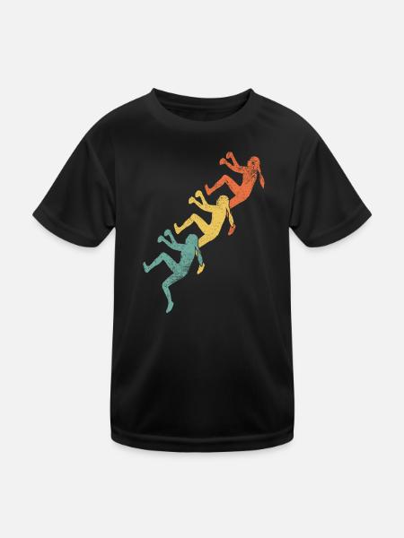 Klettern Mädchen Kletterer - Kinder Funktions-T-Shirt - Schwarz - Vorne
