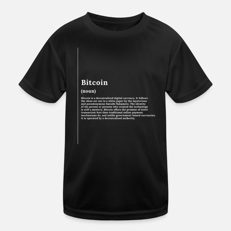 Bitcoin Monochrome Glyph Tee Kids Functional T-Shirt