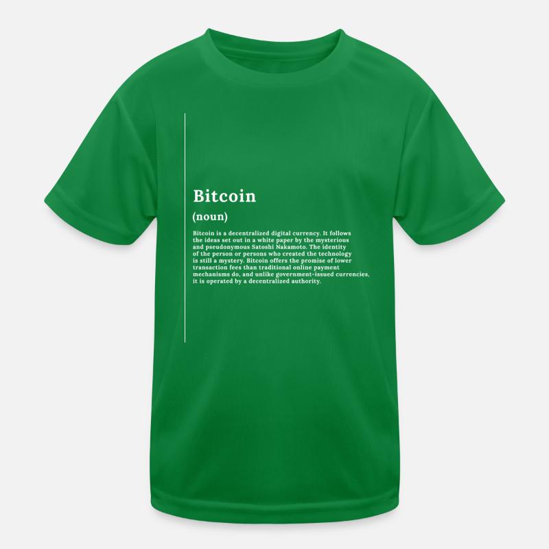 Bitcoin Monochrome Glyph Tee Kids Functional T-Shirt