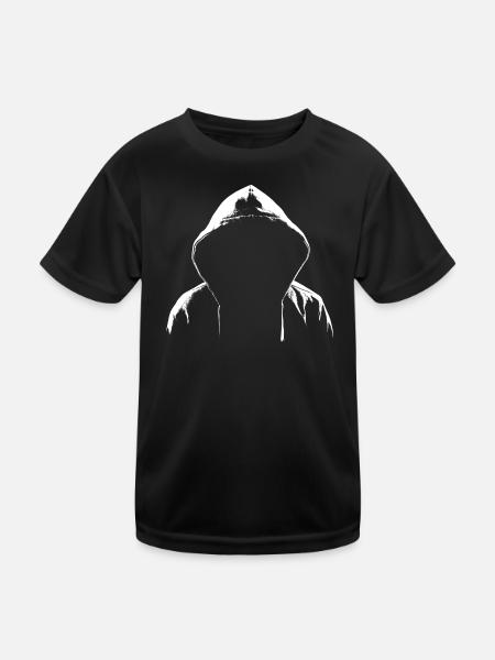 Hoodie Hacker Style - Kinder Funktions-T-Shirt - Schwarz