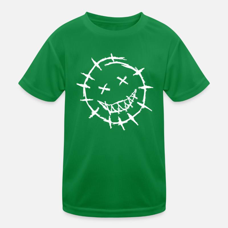 Smiley barbed wire face - barbed wire face Kids Functional T-Shirt