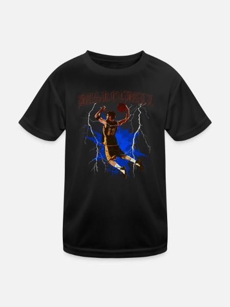 Blitz-Dunk: Elektrischer Basketball - Kinder Funktions-T-Shirt - Schwarz