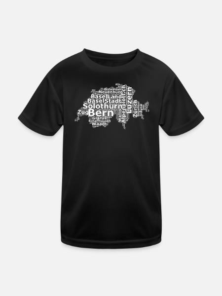 Suisse dialecte blanc - T-shirt sport Enfant - noir - Devant