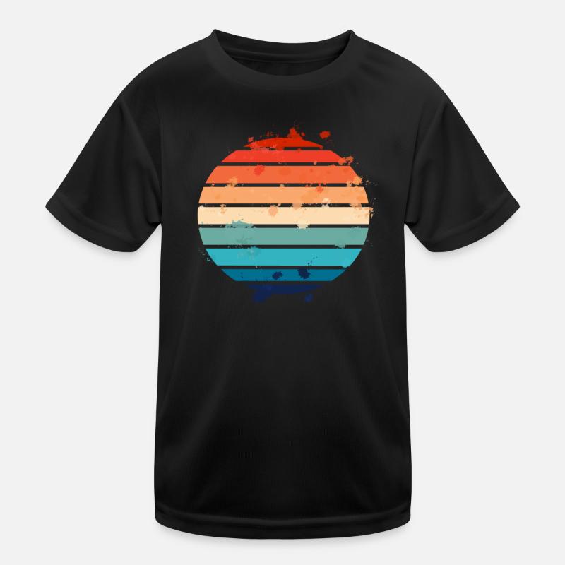 Splatter Retro Sunset Kids Functional T-Shirt