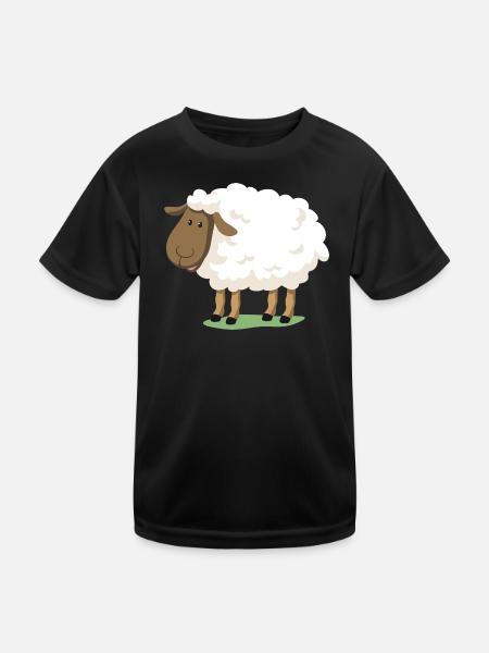 Sheep - Kids Functional T-Shirt - black - Front