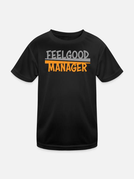 Feelgood Manager gris orange - T-shirt sport Enfant - noir - Devant