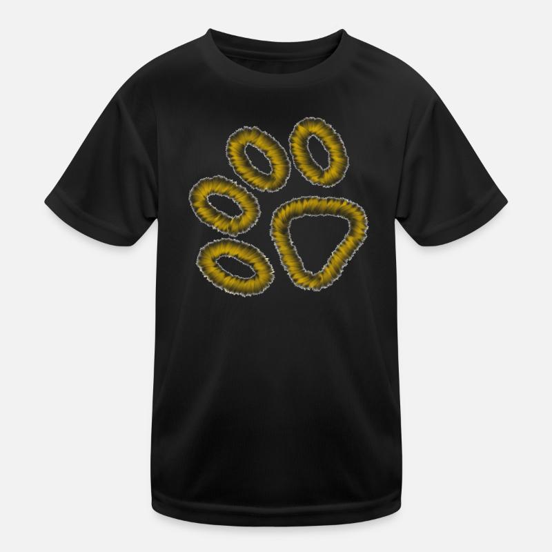 goldene Tiger Pfote - Kinder Funktions-T-Shirt - Schwarz