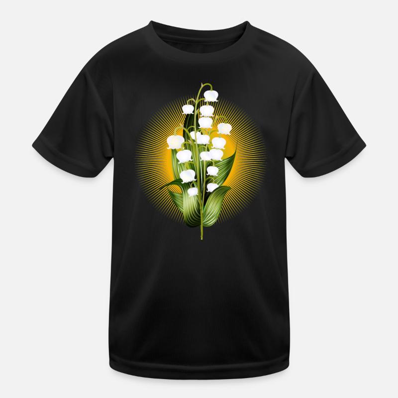 strahlender Maiglöckchen Strauß als Frühlingsgruß Kinder Funktions-T-Shirt